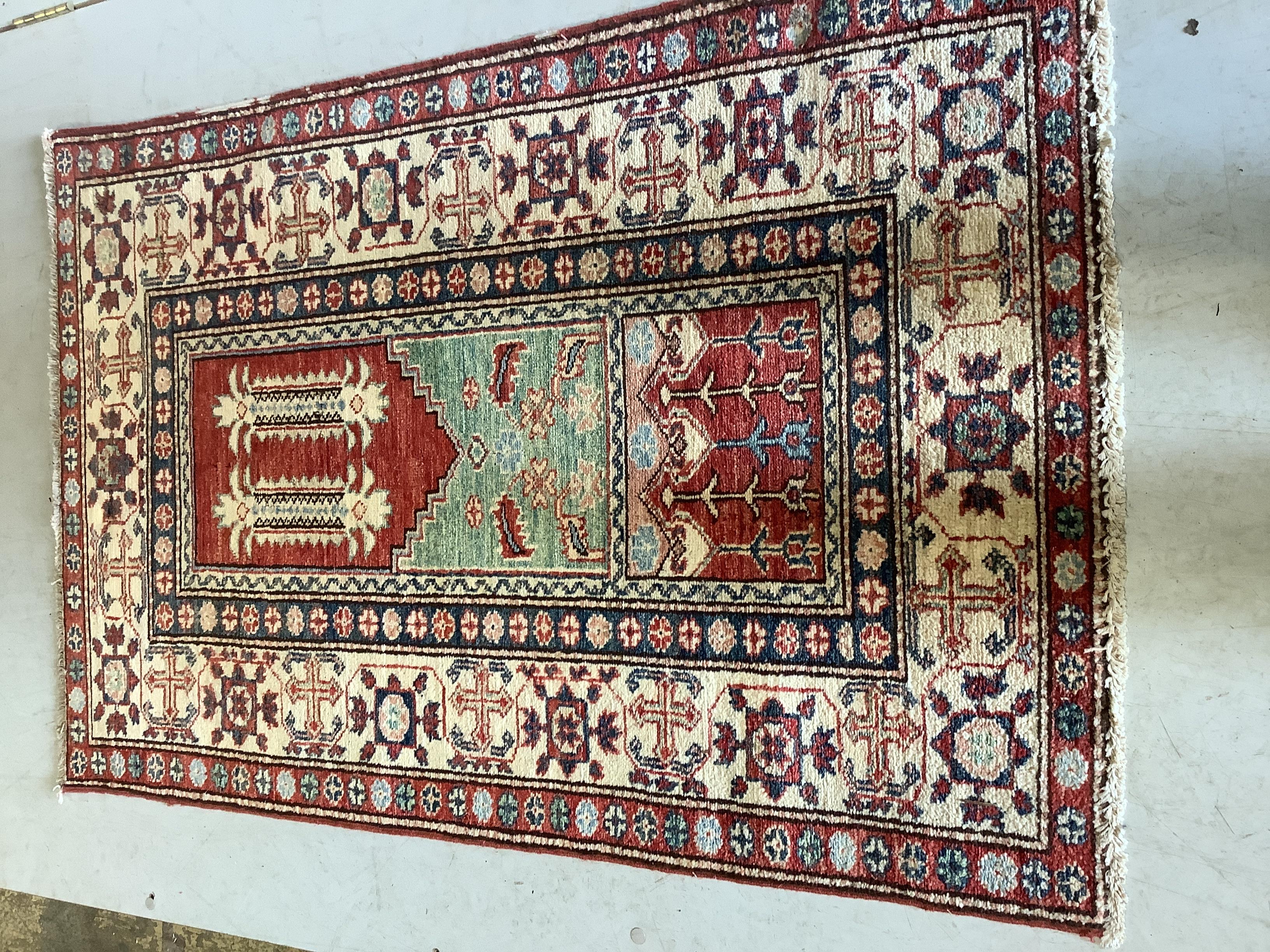 Two Caucasian style rugs, larger 202 x 162cm